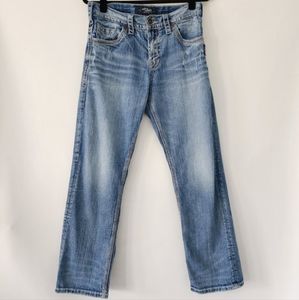 Silver Jeans Gordi large stitching straight leg mens size 30x32